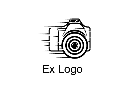 line art camera with speedy lines