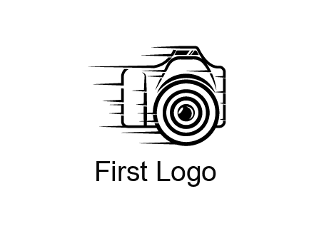 line art camera with speedy lines