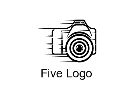 line art camera with speedy lines