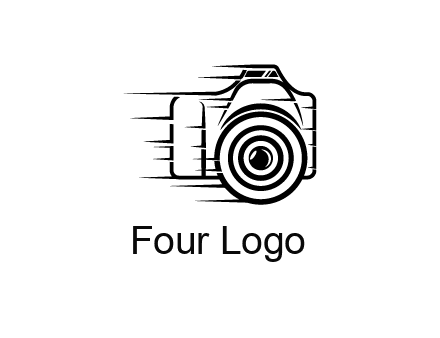 line art camera with speedy lines