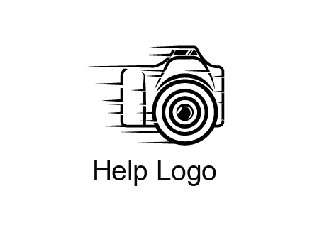 line art camera with speedy lines