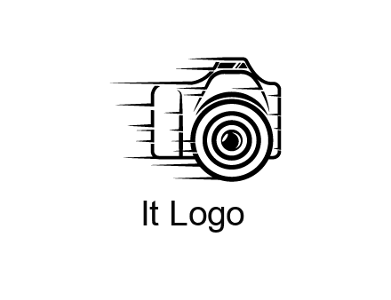 line art camera with speedy lines