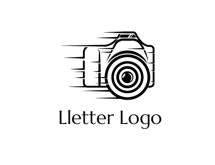 line art camera with speedy lines