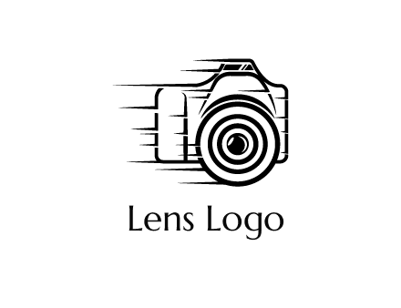line art camera with speedy lines