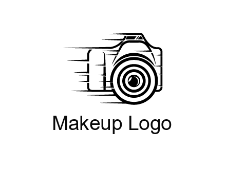 line art camera with speedy lines