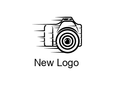 line art camera with speedy lines