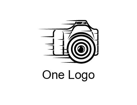 line art camera with speedy lines