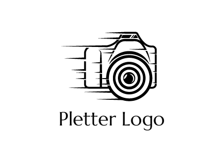line art camera with speedy lines