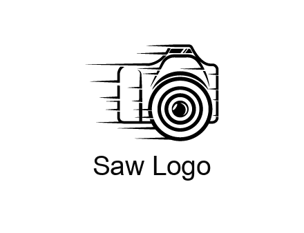 line art camera with speedy lines