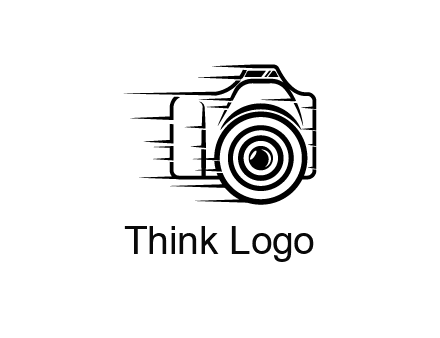 line art camera with speedy lines