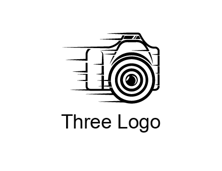 line art camera with speedy lines