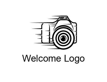 line art camera with speedy lines