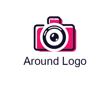 line art camera with glitch effect