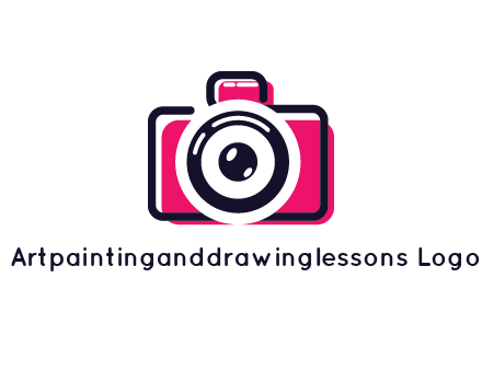 line art camera with glitch effect