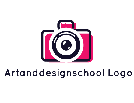 line art camera with glitch effect