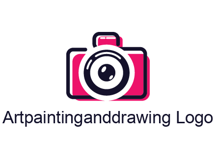 line art camera with glitch effect