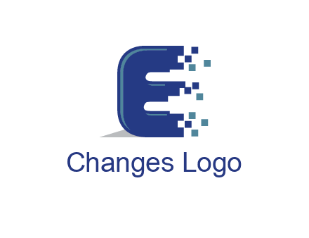 letter E with pixels