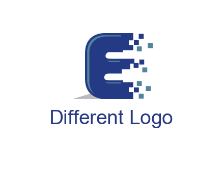 letter E with pixels
