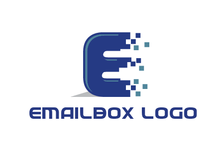 letter E with pixels