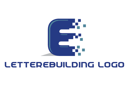 letter E with pixels