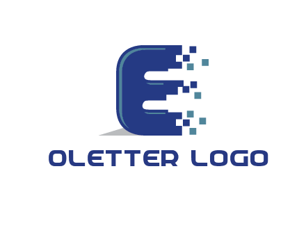 letter E with pixels
