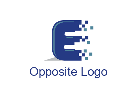 letter E with pixels