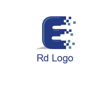 letter E with pixels