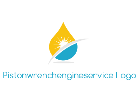 swoosh dividing water droplet in sun and water