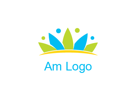 lotus with abstract people symbol