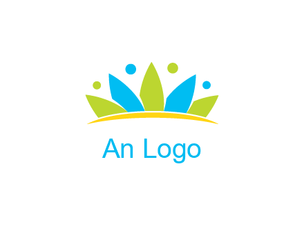 lotus with abstract people symbol