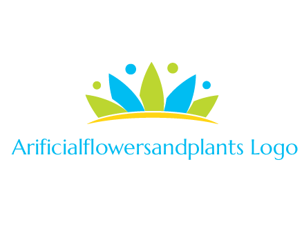 lotus with abstract people symbol