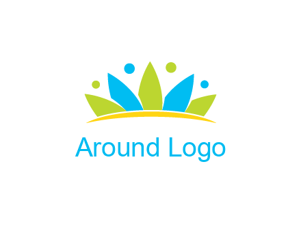 lotus with abstract people symbol