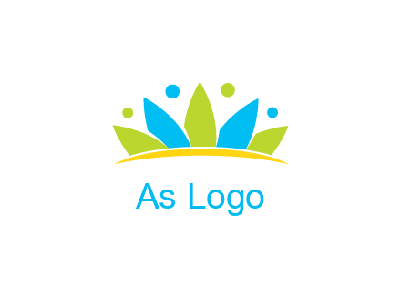 lotus with abstract people symbol