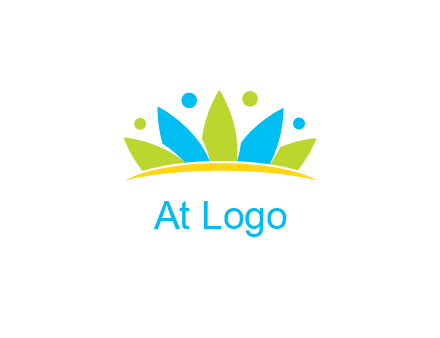 lotus with abstract people symbol