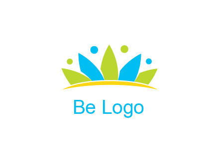 lotus with abstract people symbol