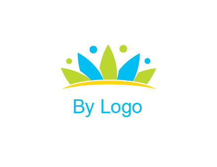 lotus with abstract people symbol