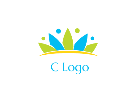 lotus with abstract people symbol