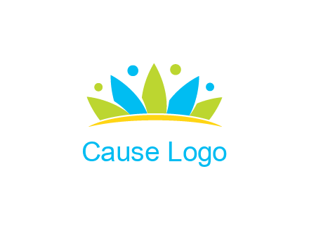 lotus with abstract people symbol