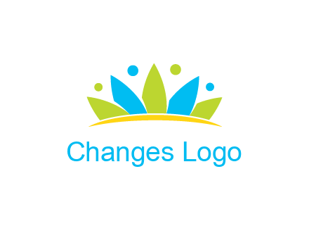lotus with abstract people symbol