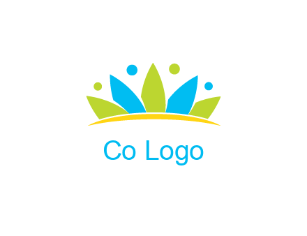 lotus with abstract people symbol