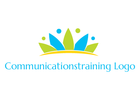 lotus with abstract people symbol
