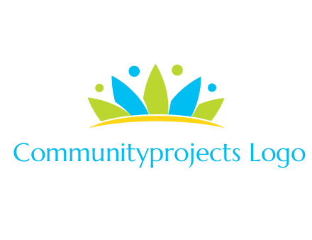 lotus with abstract people symbol