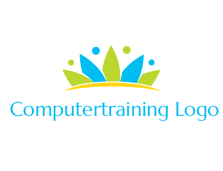 lotus with abstract people symbol