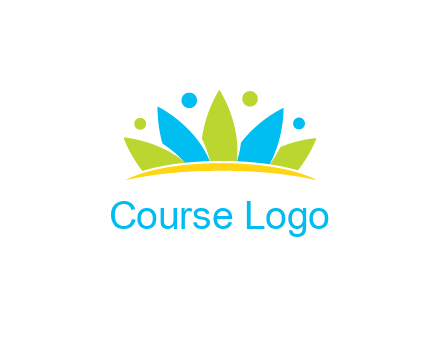 lotus with abstract people symbol