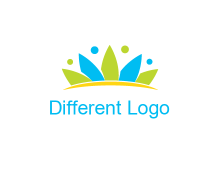 lotus with abstract people symbol