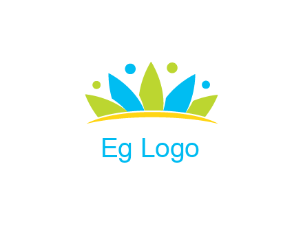 lotus with abstract people symbol