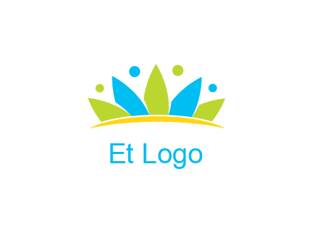 lotus with abstract people symbol