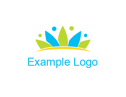 lotus with abstract people symbol