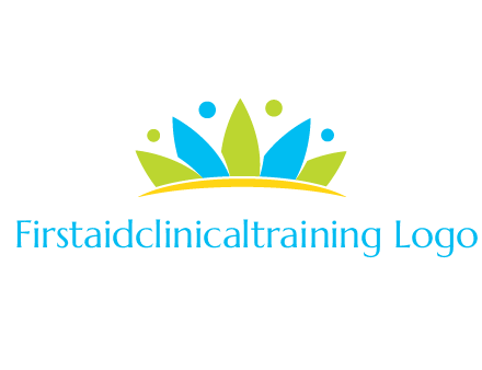 lotus with abstract people symbol