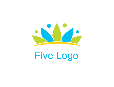 lotus with abstract people symbol